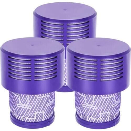 3 Pack HEPA Replacement V10 Filters for Dyson V10 SV12, Part No. 969082-01, Washable and Reusable
