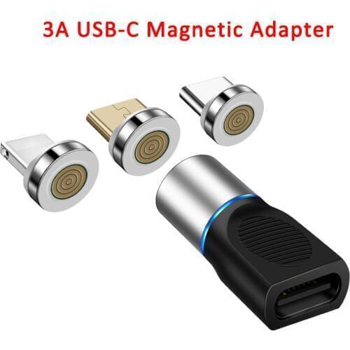 3A Magnetic USB-C Fast Charging Adapter Type C Female to Male Converter For iPhone 11 SAMSUNG S20 Ultra S20 Note 10+ S10 9 QC3.0