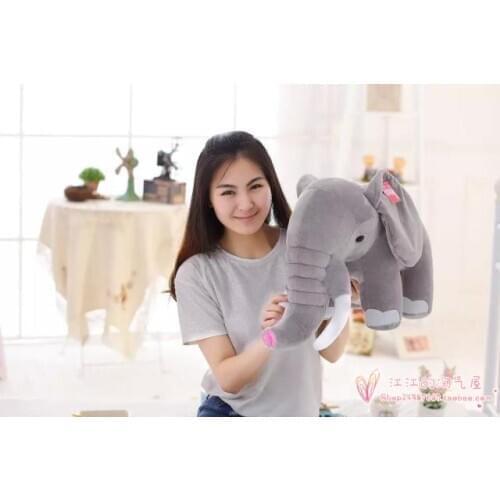 Large 50cm cartoon gray elephant plush toy soft throw pillow, birthday gift h855