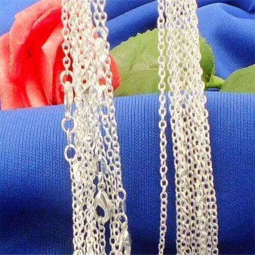 Classic Basic Chain Silver Plated Link Chain Necklace Chain for Charm Pendant For Women Men Collares Jewelry