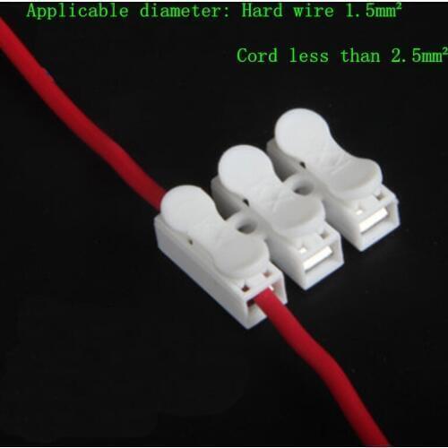 CH-3 Wire Connector Terminal Block Spring Push LED Fast docking three