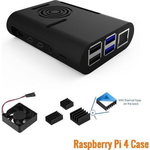 Adapter Case Kit for Raspberry Pi 4 RPI4 Case Interface New and Type C 4B with Heat Sink Cooling Fan Pi 4 Model