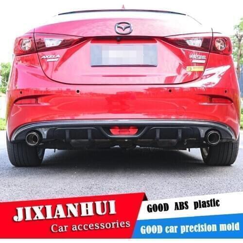 For Mazda 3 Axela Body kit spoiler 2017-2019 For Axela SCK ABS Rear lip rear spoiler front Bumper Diffuser Bumpers Protector