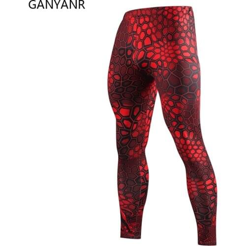 GANYANR Compression Pants Running Tights Men Leggings Gym Sportswear Fitness Sexy Basketball Yoga Football Training Workout Long