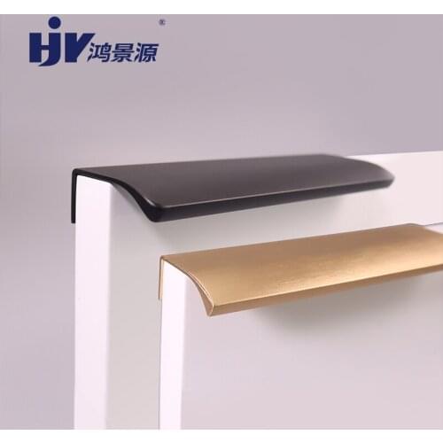 HJY Invisible Handles Cabinet Closet Hidden Pulls Drawer Handle Kitchen Cabinet Knobs Handles Black/Gold Furniture Hardware A165