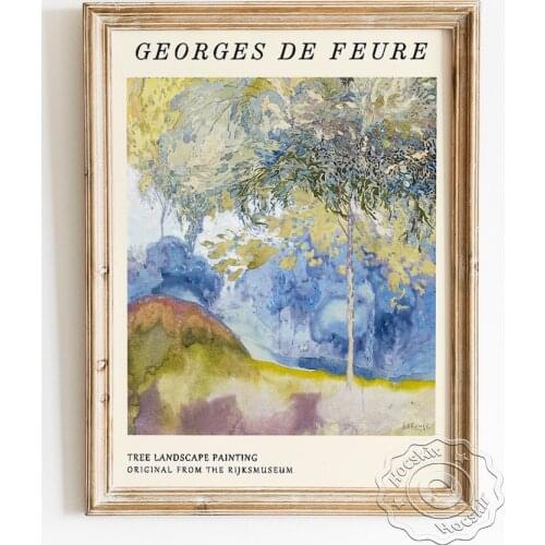 Georges De Feure Exhibition Museum Poster, Boomrijk Landschap Canvas Painting, The Rijksmuseum Collection Landscape Wall Decor