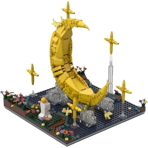 Classic Creative MOC Childrens Building Block Street View Moon River Building Toy