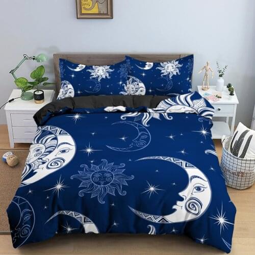 3D Moon And Sun Bedding Set Digital Print Duvet Cover with Pillowcase Shame Twin Full Kids Comforter Cover Queen King Size Gifts