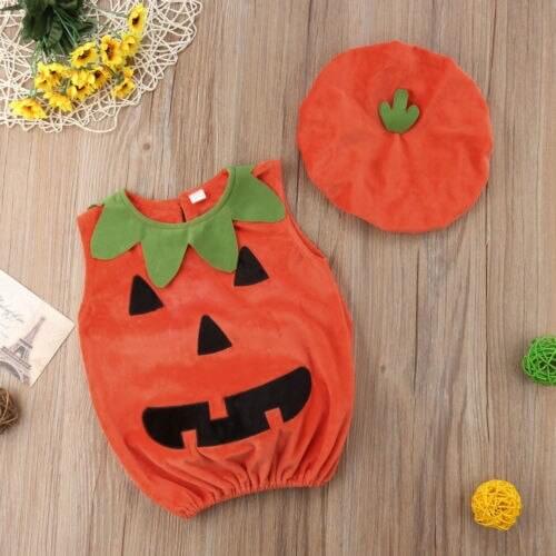 Cosplay Halloween Baby Kid Pumpkin Suit Top Blouse Dress Clothes Outfit Costumes