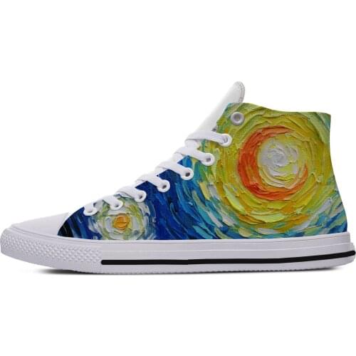 Van Gogh oil painting 3D Print Novelty Design Lightweight High Top Canvas Shoes Men Women Casual Breathable Sneakers