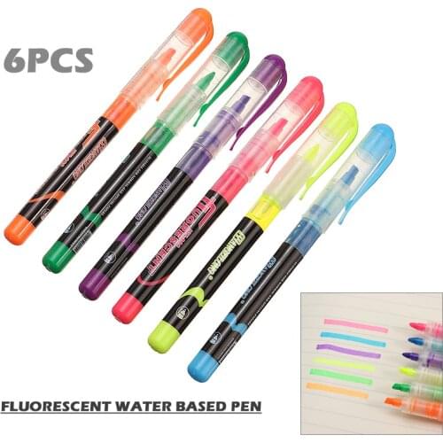 6Pcs Neon Colours Liquid Chalk Marker Highlighter Set Different Colorful Liquid Chalk Pen Easily Clean Marker Pens Kid Gifts