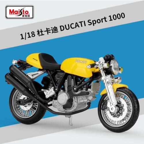 Maisto NEW 1:18 DUCATI SPORT 1000 Alloy Diecast Motorcycle Model Workable Shork-Absorber Toy For Children Gifts Toy Collection