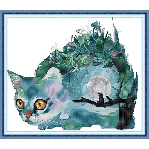Cats world cross stitch kit aida 14ct 11ct count printed canvas stitches embroidery DIY handmade needlework