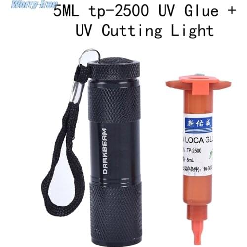 Tp-2500 UV Glue LOCA Liquid Optical Clear adhesive 5ml 10ml tp2500 +UV cutting light for iPhone Samsung glass lens Repair