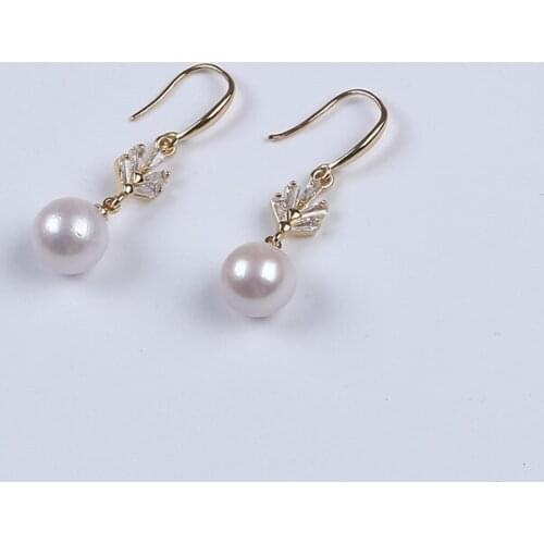 New Fashion Elegant Drop earring gold plated freshwater pearl earrings For women Trendy Jewelry
