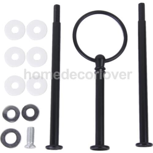 New 3 Tiers Cake Cupcake Plate Stand Handle Fittingfor Party Wedding Favor Black