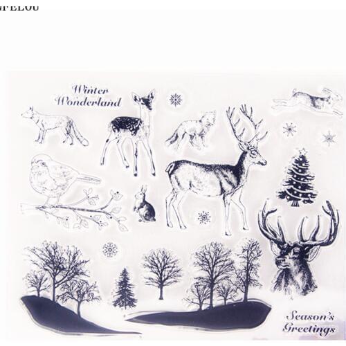 PANFELOU Deer forest garden Transparent Clear Silicone Stamp/Seal DIY scrapbooking/photo album Decorative clear stamp sheets