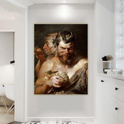 Peter Paul Rubens《Two Satyrs》Canvas Art Oil Painting Artwork Poster Picture Backdrop Wall Hanging Decor Home Decoration