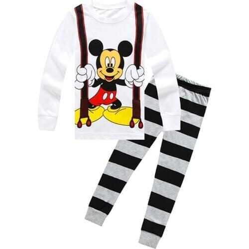 Children Pajamas Set Long Sleeve Boys Pyjamas Girls Mickey Cartoon Nightwear Kids Sleepwear Christmas Homewear Pijamas Set