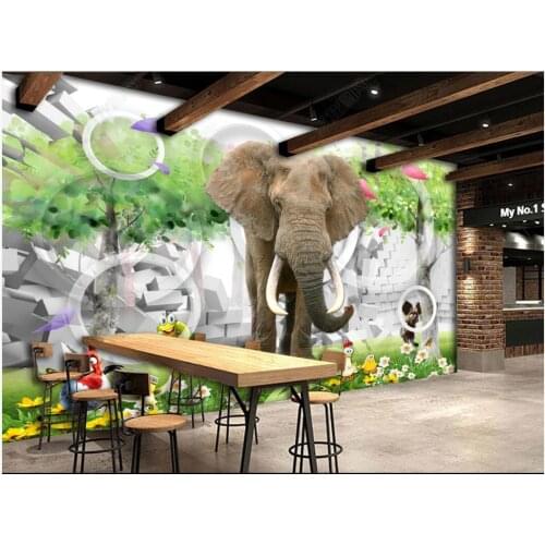 Custom photo wallpaper for walls 3 d murals Elephant beautiful garden tree childrens room fresh background wall papers painting