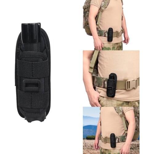 Outdoor Flashlight Pouch 360 Degree Hunting Survival Kits Rotatable Clip Torch Nylon Waist Belt Cover Case Bags Pouch Fit