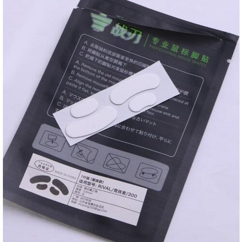 Q1JF 1Set Mouse Skates Glide Feet Pads Mouse Feet Sticker for steelseries RIVAL 300 300S Mouse White Rounded Curved Edges