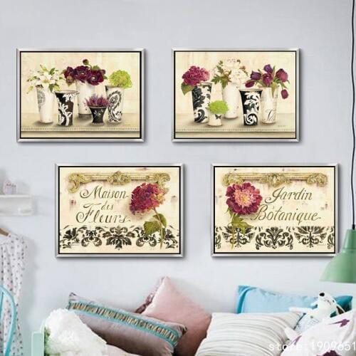 Cotton no frame still life flowers botany canvas printings oil painting printed on cotton cafe wall art decoration pictures