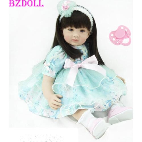 60cm Silicone Vinyl Reborn Like Real Baby Doll Toy 24inch Princess Toddler Girl Babies Doll Birthday Gift Early Education Toy