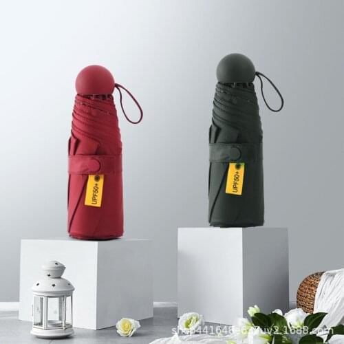 50% off Capsule Rain Umbrella Sun Protection Sunshade Folding Lens Case Mini Sun Pocket Custom Logo Advertising Gift Umbrella