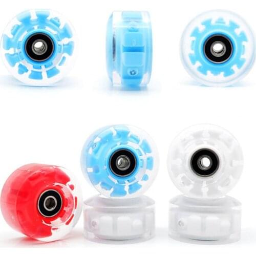 4Pcs Luminous Roller Skating Wheels Flashing Double Row Bearing Skates Accessory