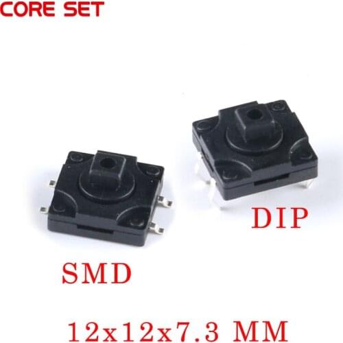 50pcs/lot 12x12x7.3 mm Tactile Switches 4Pin Push Button Tact Switch 12*12*7.3 mm