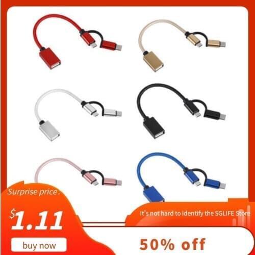 Type-c 2-in-1 OTG Micro Usb Type-c Weaves A Two-in-one OTG Adapter Mini Usb Cable