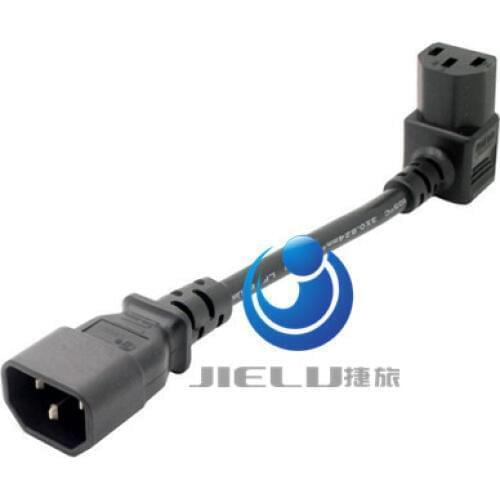 IEC 320 C14 Male to C13 Female PLug PDU/UPS Extension Power cable Connector Up 90 degrees right angle 1 pcs