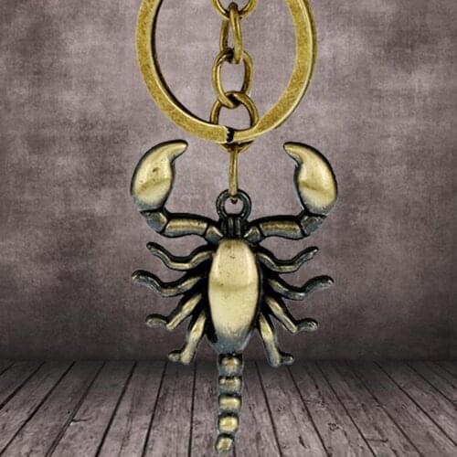Vintage Retro Scorpion Keychain Personality Punk Animal Scorpions Man Pendant Key Chain keyring Gift