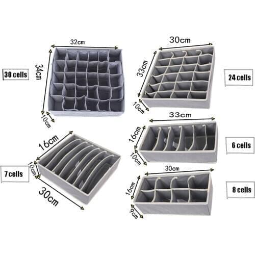 Bamboo Charcoal Non-Woven Underwear Storage Box, Foldable And Removable Underwear Storage Boxs, Drawer Socks Underwear Organizer