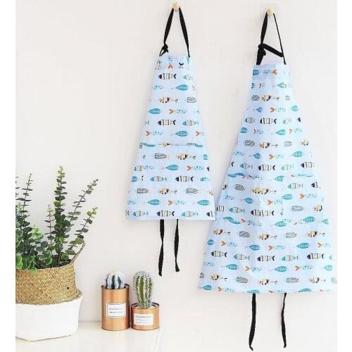 1 Pcs Fish Pattern Adult Children Bibs Home Cooking Baking Coffee Pinafore Women Kitchen Accessory House Cleaning Apron 46189