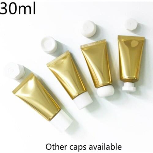 10pcs 30ml Empty Gold Soft Bottle 30g Cosmetic Squeeze Tube Homemade Lotion Cream Container Plastic Aluminum Free Shipping