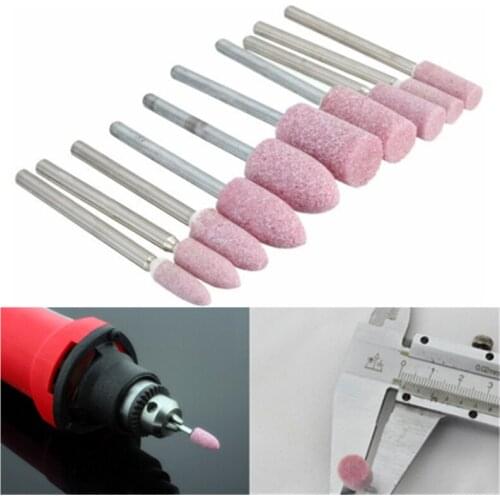 10Pcs/SetPolishing Head Wheel Tool Abrasive Mounted Stone Points Electric Grinding Accessories For Dremel Rotary Power Tools