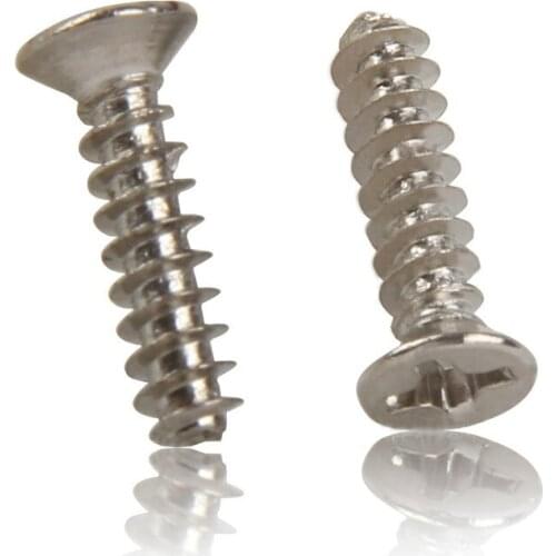 100Pcs M1.4 M1.7 M2 M2.3 M3 KB Hirao Flat Head Self-tapping Screw Nickel Electronic Small Screws
