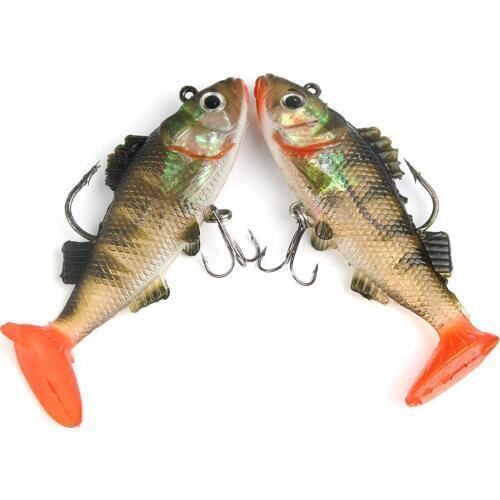 2Pcs Whopper Popper 9cm 19g Topwater Fishing Lure Artificial Soft Bait 3D Eyes Plopper Soft Rotating Tail Fishing Tackle