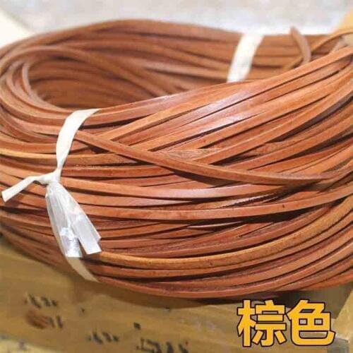 5 Yards Multi Colors Genuine Leather Cords 3x2mm Wide Flat Handmade Leather Rope DIY Jewelry Making Bracelet Decoration Material