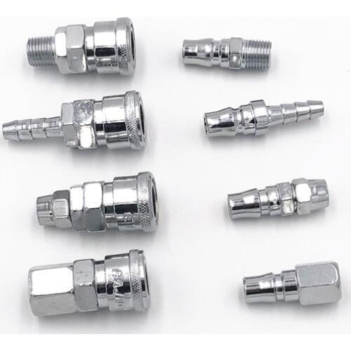 8PCS 1/4" Pneumatic Air Compressor Hose Quick Coupler Plug Socket Connector Set PH PM PP SM SH PF SP SF 20