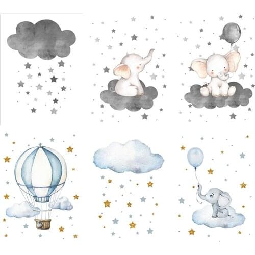 Full Drill Mosaic Round Diamond Cartoon Hot Air Balloon Elephant Painting Diamond Embroidery Cross Stitch Kit Diamond Art