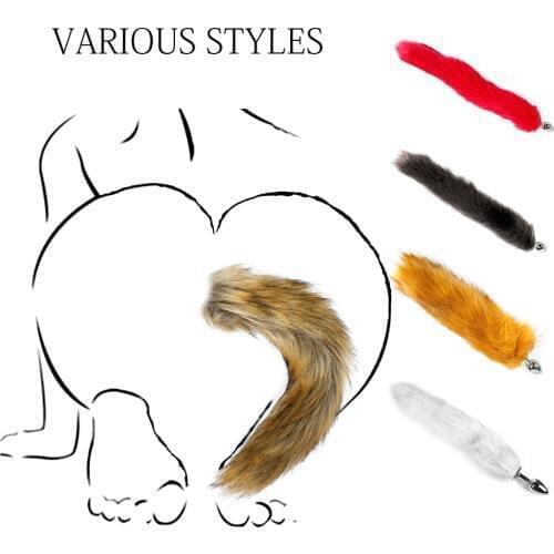 Fox Tail Anal Plug Sex Toys for Adults Woman Stainless Steel Butt Plug Anus Prostate Massager Buttplug Role Play Erotic Products