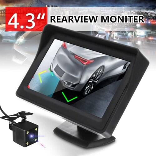 4.3 Inch TFT Car LCD Monitor Car Rear View Camera + Waterproof Night Vision Reversing Backup Camera for Truck Vehicle Parking