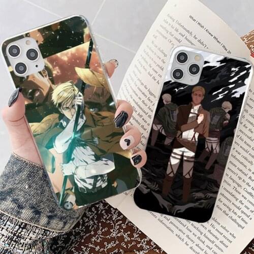 YNDFCNB Smith Erwin Attack on Titan Phone Case for iPhone 8 7 6 6S Plus X 5S SE 2020 XR 11 12 mini pro XS MAX