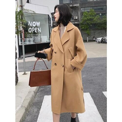 Side Double 100% Wool Coat Female Jacket 2020 Autumn Winter Jacket Women Korean Long Woolen Coats casaco feminino MY3533 en s