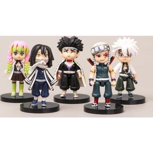8cm 5pcs/set Demon Slayer Kanroji Mitsuri Shinazugawa Sanemi Iguro Obanai Himejima Gyoumei Uzui Tengen action figure toys gift