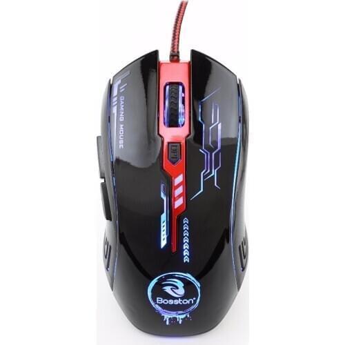 Gaming Mouse with Breathing Light 6 Keys 2400DPI Optical PC Computer USB Mice for Laptop Desktop GM200