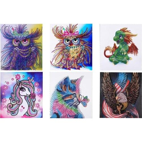 5D DIY Art Diamond Painting Animal Cat and Owl Eagle Pattern Diamond Mosaic Full Embroidery Cross Stitch Home Decoration Gift